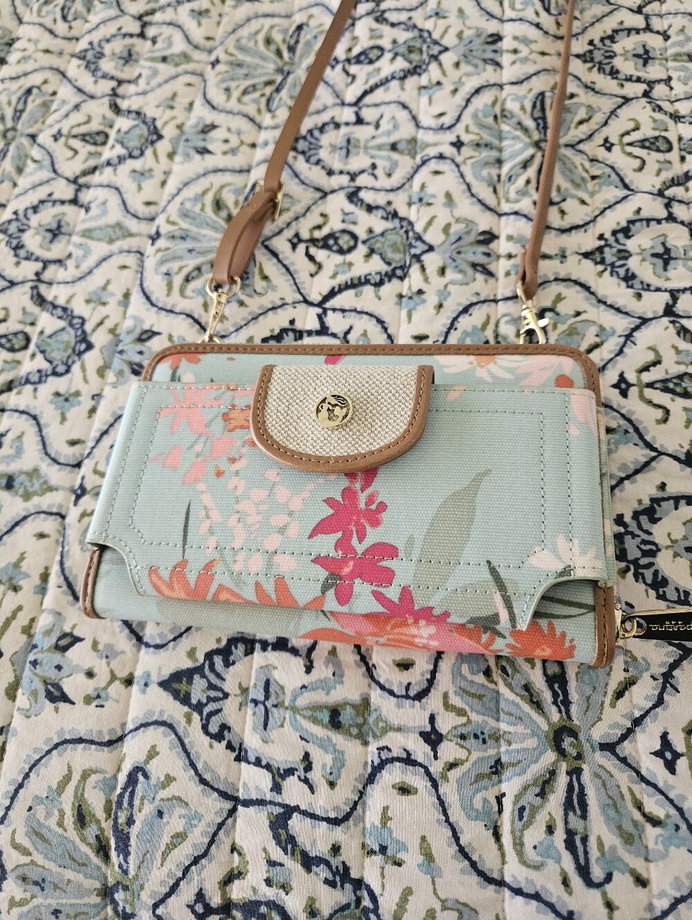 Spartina 449 Crossbody Wallet - Seafoam Alljoy Landing. NWOT.